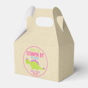 Girl Dinosaur Favour Boxes Pink Dinosaur Favours