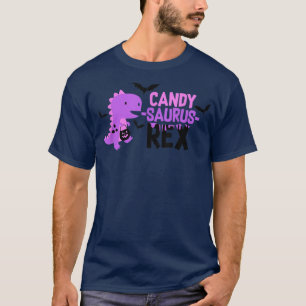 Girl Dinosaur Halloween Outfit Pink Purple Candy S T-Shirt