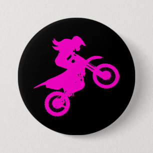 Girl Dirt Bike 7.5 Cm Round Badge
