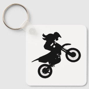 Girl Dirt Bike   Key Ring