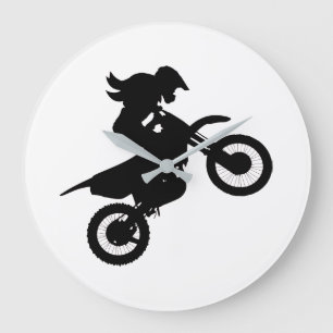 Girl Dirt Bike Large Clock