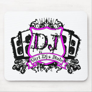 Girl Dj Crest Mouse Pad