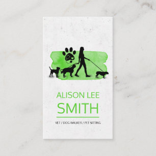 Girl Dog walker / Pet Care Sitting Business Card