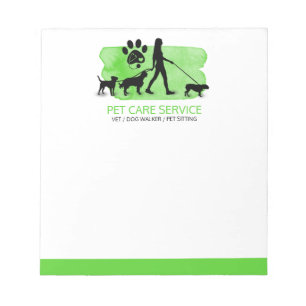 Girl Dog walker / Pet Care Sitting Notepad