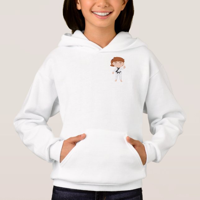 Girl Doing Karate Girls Hoodie (Front)