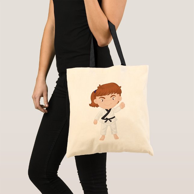 Girl Doing Karate Tote Bag (Creator Uploaded)