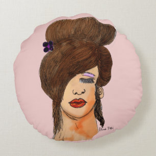 Girl drawing round cushion