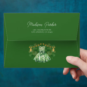 Girl Dress Birthday St Patrick's Day Envelope