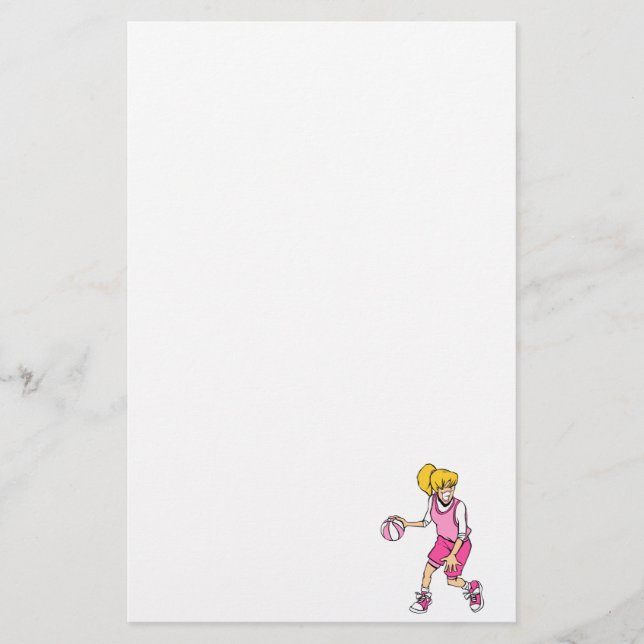 Girl dribbles stationery (Front)