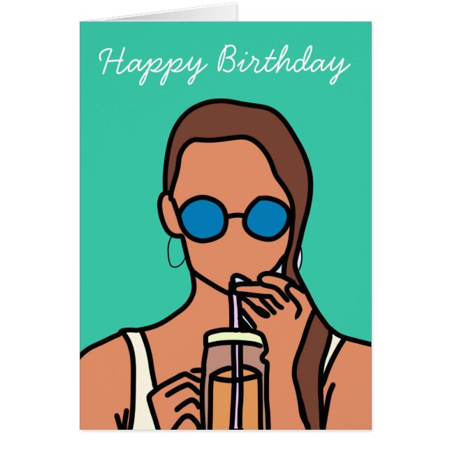 Girl drinking bubble tea modern teen (Front)