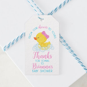 Girl Duck From Our Shower to Yours Baby Shower Gift Tags