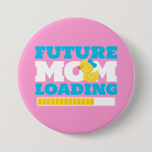 Girl Duck Future Mum Loading Baby Shower Button