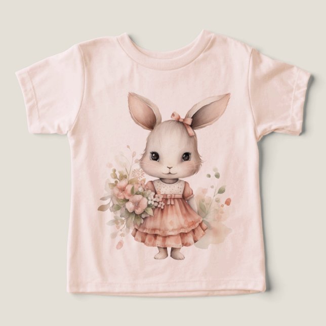 Girl Easter Rabbit In A Pink Dress  (Design Front)