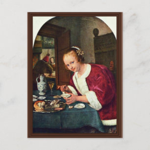 Girl Eating Oysters., Oestereetstertje By Jan Ste Postcard