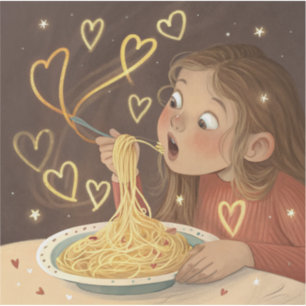 Girl Eating Spaghetti – Pure Joy