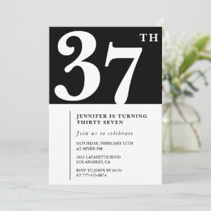 Girl Elegant 37th birthday invitation Chic Simple