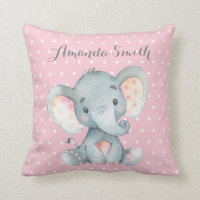 Girl Elephant Baby Pink and Gray