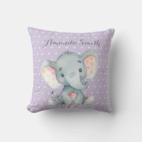 Girl Elephant Baby Purple and Grey