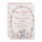 Girl Elephant Baby Shower Floral Invitation