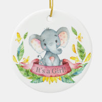 Girl Elephant Baby Shower Pink