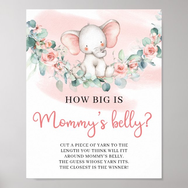 Girl Elephant How Big Is Mommy's Belly game Poster (Front)