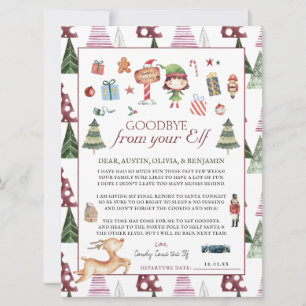 Girl Elf Kids Christmas Elf Goodbye Letter