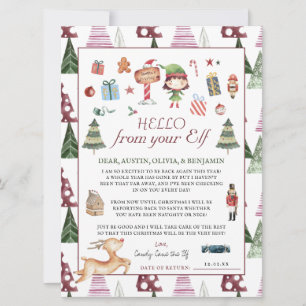 Girl Elf Kids Christmas Elf Hello Letter