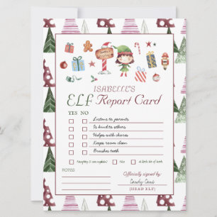 Girl Elf   Kids Christmas Elf Report Card