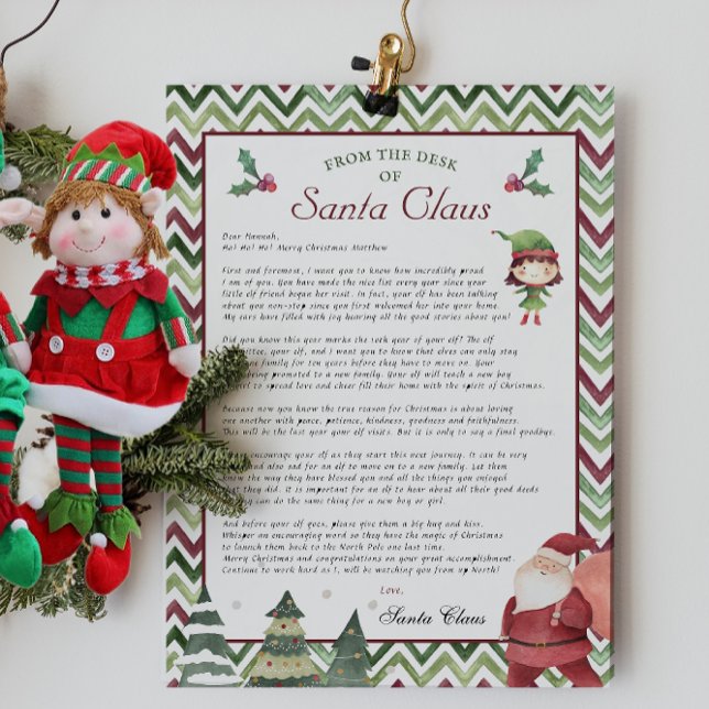 Girl Elf | Retirement Letter Christmas Santas Desk Invitation (Creator Uploaded)