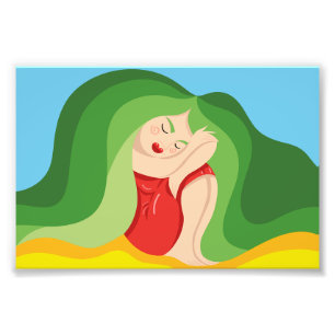 Girl enjoying the moment photo print