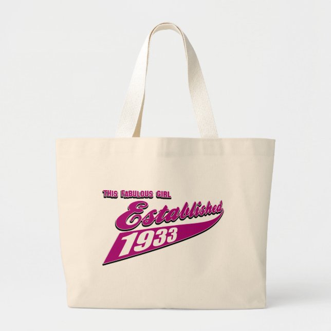 Girl Established 80 Large Tote Bag (Front)