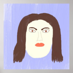 girl face abstract painting art poster