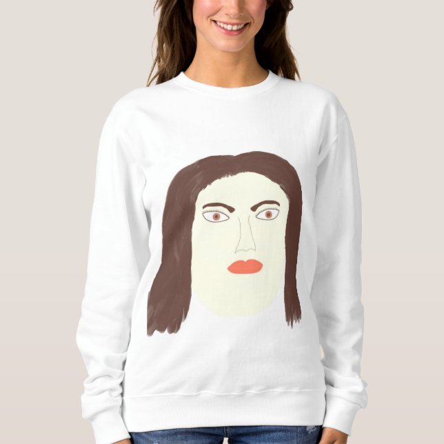 girl face abstract painting art sweatshirt (Front)