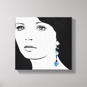 Girl face beautiful floral fashion illustration canvas print