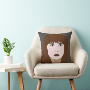 Girl Face Portrait Cushion