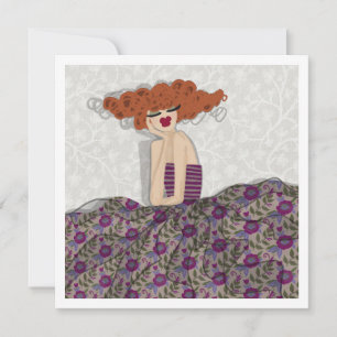 Girl Fairy Floral Fashion Illustration Art Card