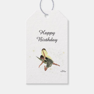 Girl Fairy With Yellow Wings Birthday Gift Tag