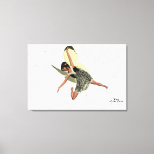 Girl Fairy With Yellow Wings Canvas Print