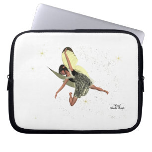 Girl Fairy With Yellow Wings Girls Laptop Case