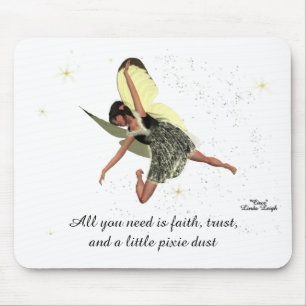 Girl Fairy With Yellow Wings Mousepad