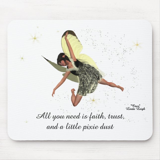 Girl Fairy With Yellow Wings Mousepad (Front)