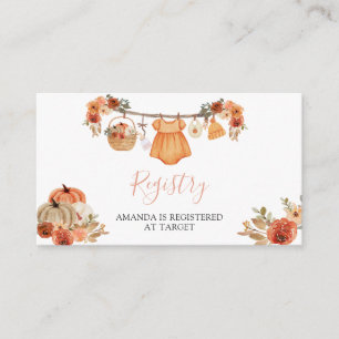 Girl Falling In Love Clothes Baby Shower Registry Enclosure Card