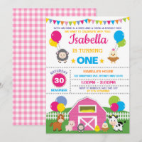 Girl Farm Barnyard Birthday Party Pink Petting Zoo
