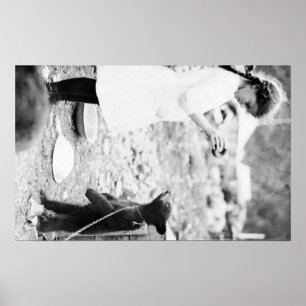 Girl Feeding Bear Cub in Seward Poster