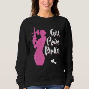 Girl Female Paintballer Player Paintball Shooting  Sweatshirt