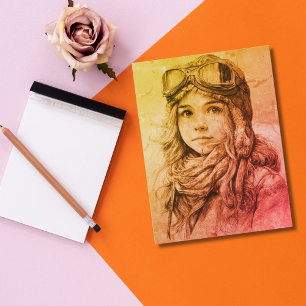 Girl Female Pilot Aviator Aviation Fun Birthday Postcard