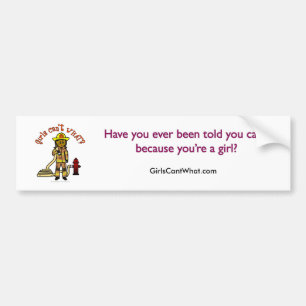 Girl Firefighter Bumper Sticker