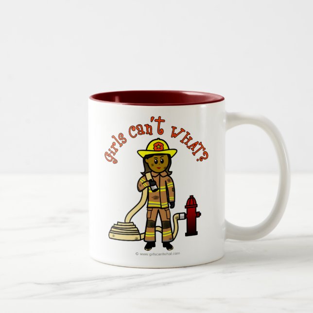 Girl Firefighter Two-Tone Coffee Mug (Right)
