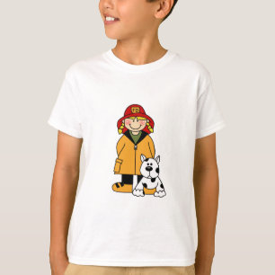 Girl Firefighter With Dalmation Tshirts and Gifts
