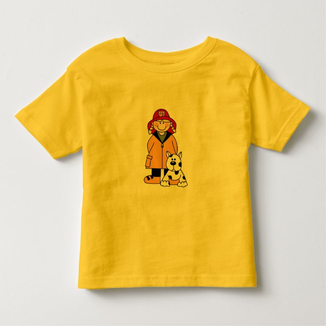Girl Firefighter With Dalmation Tshirts and Gifts (Front)